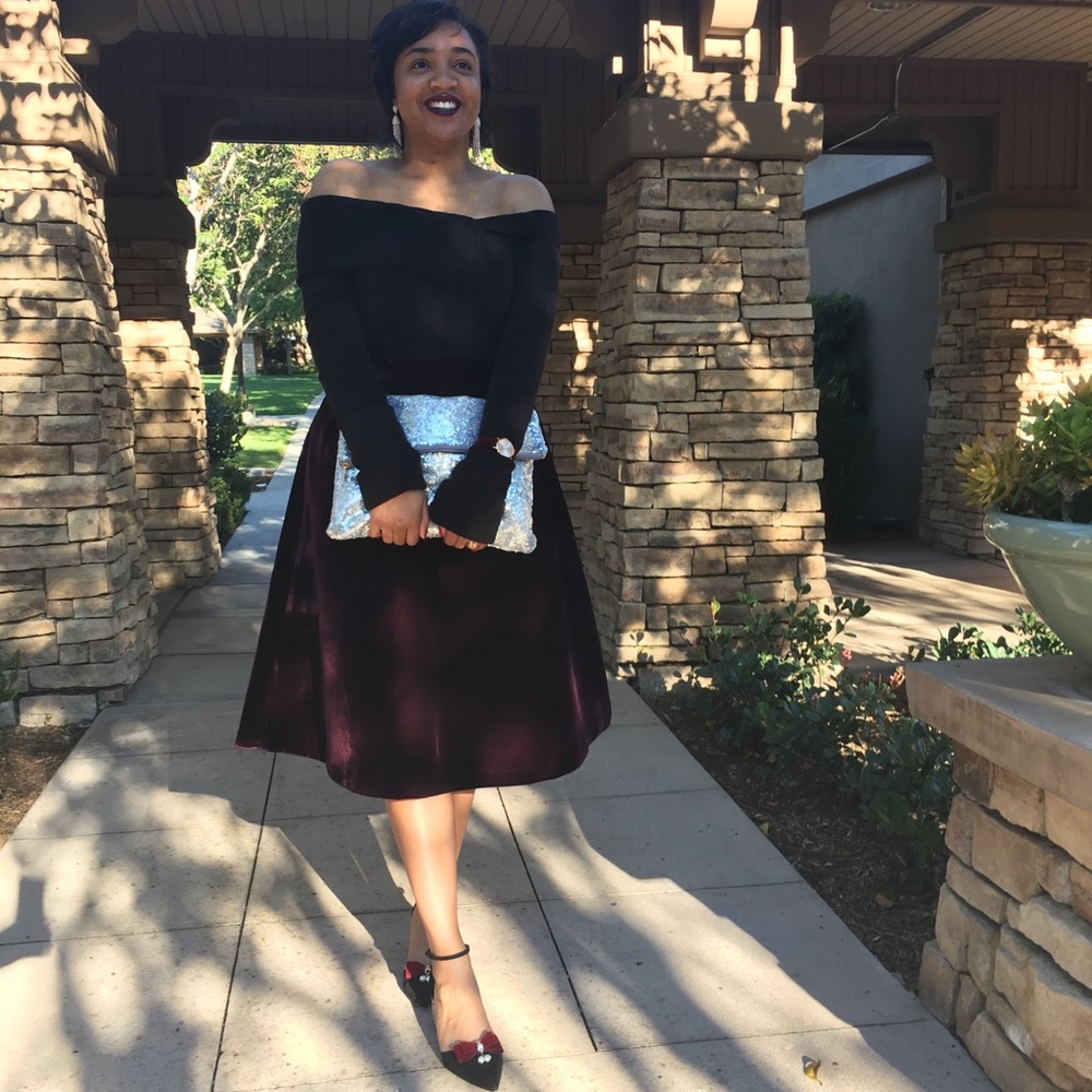 Midi Velvet Skirt